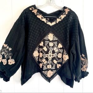 Free people New Romantics gypsy festival blouse shirt top